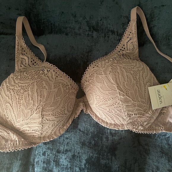Auden light plum pink bra 34B NWT Wired Push-up Lace - Picture 1 of 5